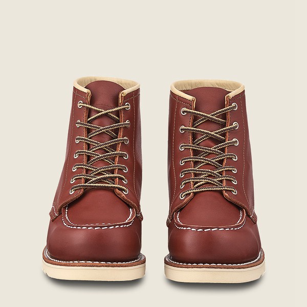 Red Wing Heritage Boots 6-Inch Classic Moc - Short Atanado Læder - Burgunder - Dame 0714-JNPGX